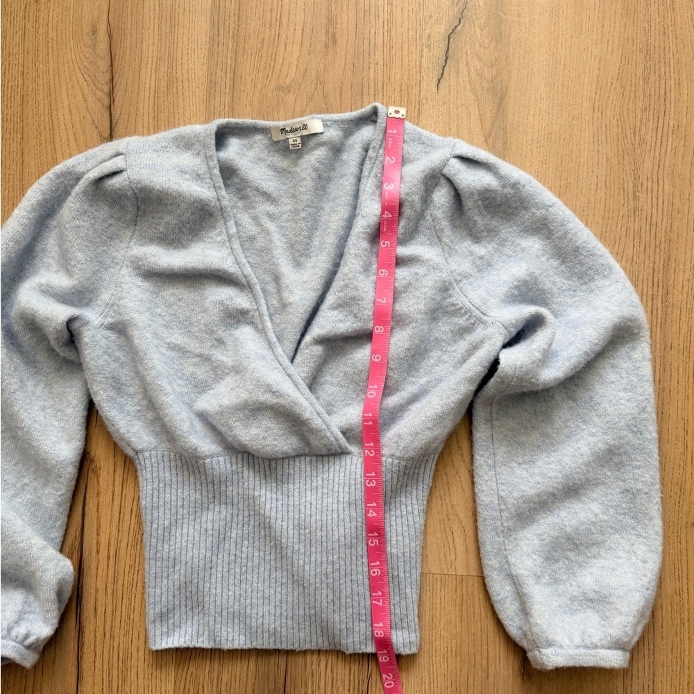 Blue Balletcore Mock-wrap Sweater - Picture 4 of 6